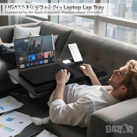 Поставка за лаптоп с държач за телефон за Mag-Safe и Air-Pods, снимка 7 - Други - 52477811