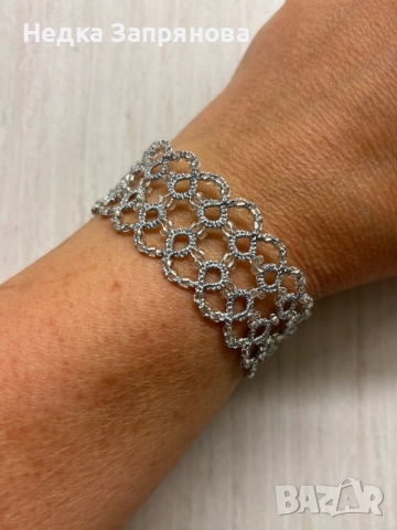 Гривна Вълшебните вълни Ръчно изплетена Цветове по поръчка , снимка 5 - Гривни - 52713760