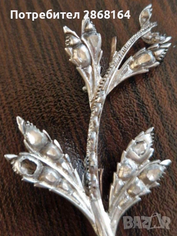 Много стара сребърна брошка, снимка 3 - Антикварни и старинни предмети - 48714960