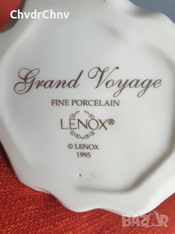 Колекционерска английска порцеланова фигура на жена с чанта/Lenox Grand Voyage статуетка 23см, снимка 6 - Колекции - 46942657