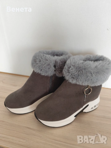 Дамски сиви боти ,Нови, снимка 3 - Дамски боти - 53479044