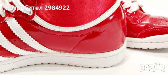 Редки червени маратонки Adidas Sleek Series Hi Top Размер 37 1/3 UK 4 1/2 G61361 US 6, снимка 10 - Маратонки - 52933029