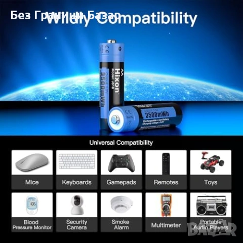 Нови AA литиеви батерии 1.5V 3500mWh 8 броя + зарядно Micro USB/Type-C, снимка 6 - Друга електроника - 53680968