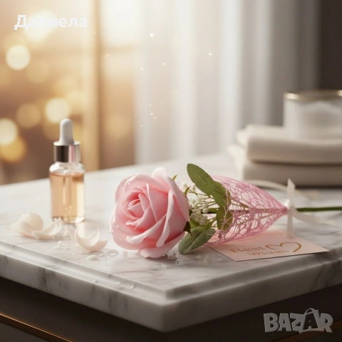 Декоративна единична роза в подаръчна кутия „Best Wishes“, снимка 7 - Декорация за дома - 53049096