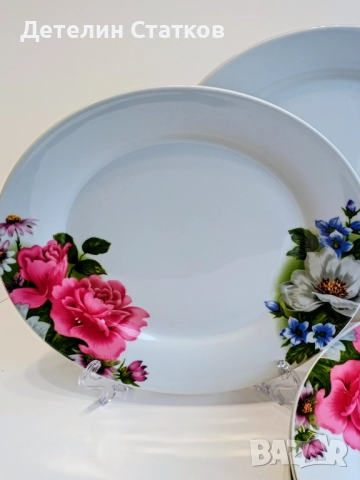 Порцеланови чинии 8 бр. "Art of Luxury Color Fantasy Fine Porcelain Bavaria Style"., снимка 3 - Чинии - 52529562