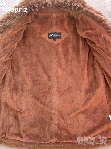 Кафяво яке от набук с кожички, размер Л, Цена 9 евро , снимка 5 - Якета - 53876327