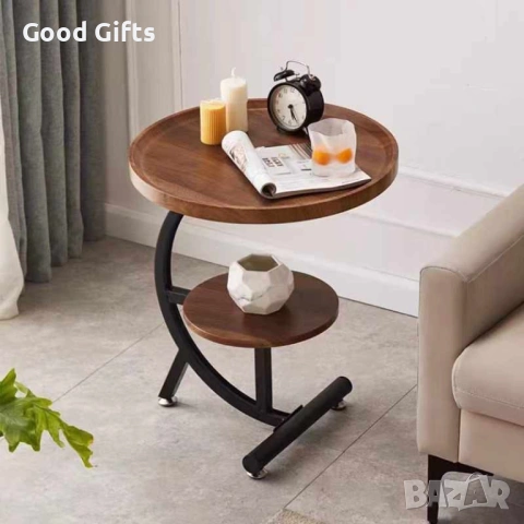 Модерна Кръгла Холна Масичка на Две Нива – Стил и Уют за Вашия Дом