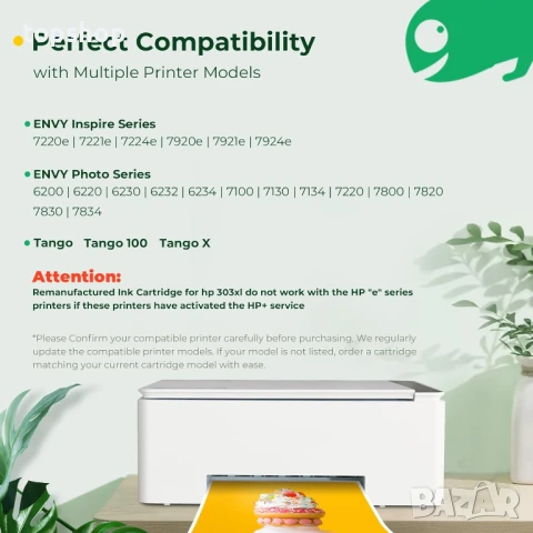 303XL Касета с мастило за принтер HP 303 XL черно и цветно, съвместимо с Envy Photo 622, снимка 5 - Консумативи за принтери - 50578054