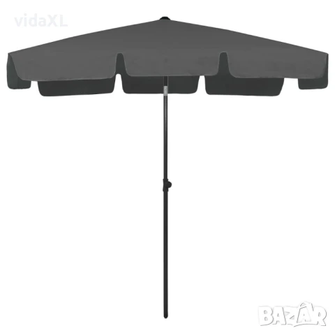 vidaXL Плажен чадър, антрацит, 200x125 см（SKU:314729）, снимка 1