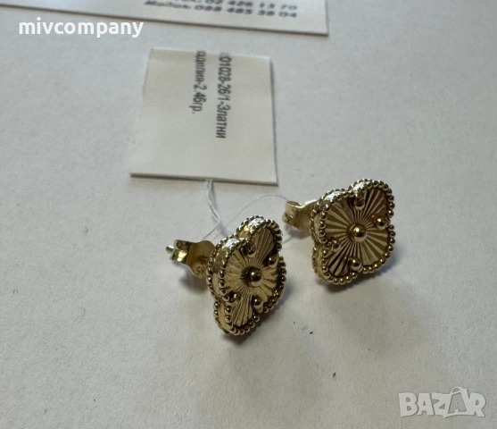 Златни Обеци 2.46гр, снимка 2 - Обеци - 53654675