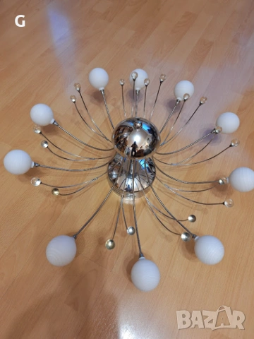 Лед полилей - Фонтан, лампион, лампа 10 крушки. Диаметър 60см., снимка 9 - Лампи за таван - 53854840