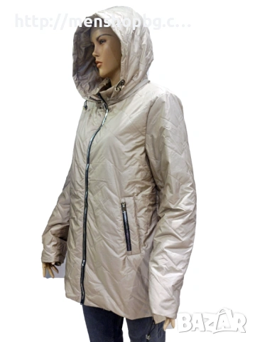 Големи размери яке код 7 - бежово, снимка 2 - Якета - 53623484