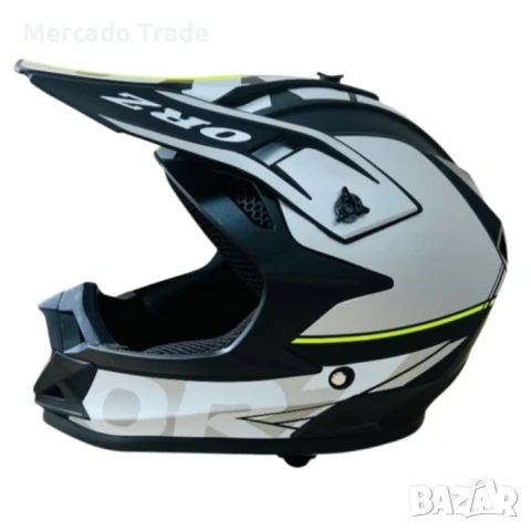 Кросова каска, За мотор, Атв и велосипед, S и M разер, Черен с неон и сив, снимка 2 - Аксесоари и консумативи - 50577886