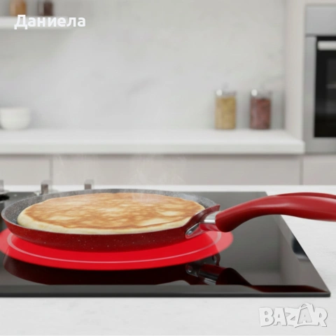 Тиган за палачинки Votlz OV54422A26 – незалепващо мраморно покритие, 26 см, снимка 3 - Други стоки за дома - 53045072