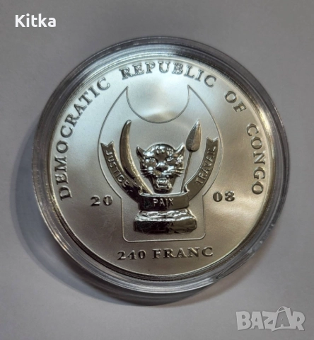 1 унция Сребърен Африкански слон 2008 Цветна, снимка 2 - Други ценни предмети - 33419721