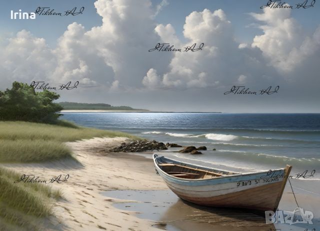 Картина , пейзаж "Лодка", digital art., снимка 1 - Картини - 46245500