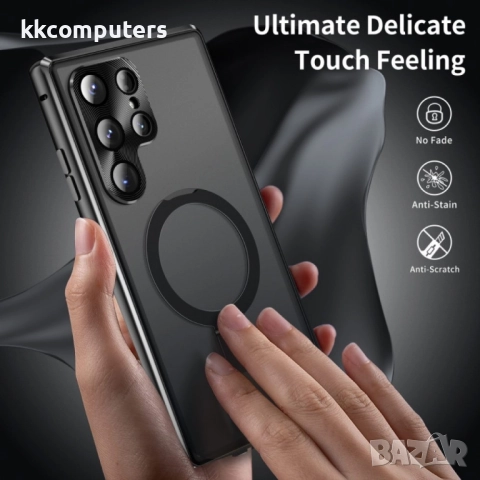 Samsung Galaxy S24 Ultra 5G MagSafe Magnetic Privacy Frosted Tempered Glass Holder Удароустойчив Кал, снимка 5 - Калъфи, кейсове - 52649824