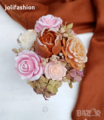 Букет от соеви свещи, снимка 3 - Декорация за дома - 52169112