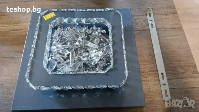 Плафон със стъклени висулки 30х30 см ПРОМОЦИЯ, снимка 2 - Лампи за таван - 53236720