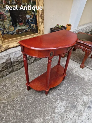 Прекрасна антикварна английска дървена конзолна масичка , снимка 4 - Антикварни и старинни предмети - 50166103