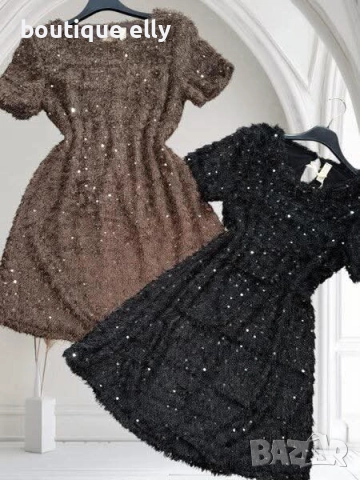 дамска рокля в кафяво и черно, снимка 2 - Рокли - 52643540