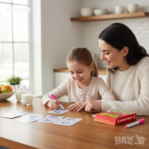 6468 Образователни карти за събиране или изваждане с маркер, 36 флаш карти за математика, снимка 5 - Ученически пособия, канцеларски материали - 53769512