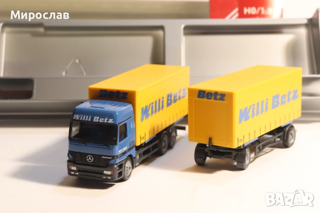 HERPA H0 1/87 MERCEDES ACTROS WILLI BETZ КАМИОН МОДЕЛ, снимка 5 - Колекции - 53669931