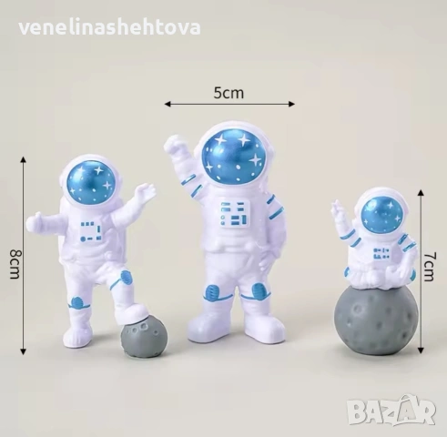 3 броя фигурки астронавта астронавт за декорация на торта 