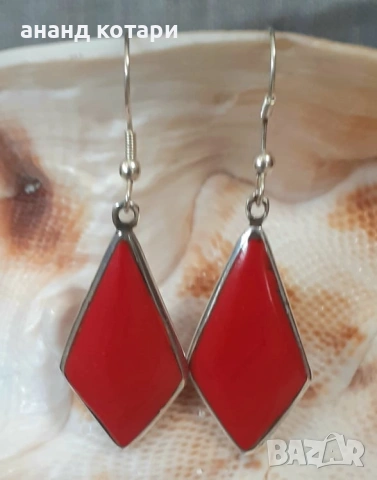 Висящи обеци от Тибет-естествени камъни-различни форми, снимка 2 - Обеци - 53226242