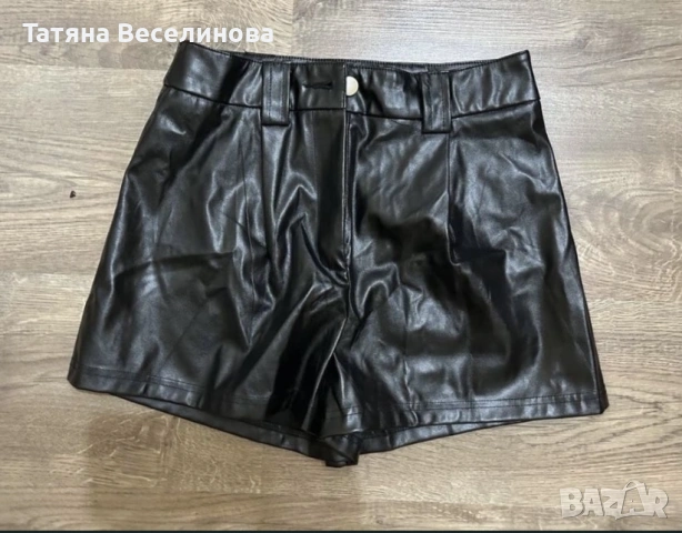 Дамски къси кожени панталонки, снимка 5 - Къси панталони и бермуди - 53918591