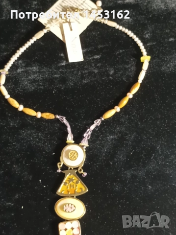 Старинно авторско колие с естествени камъни 