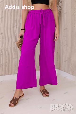 Дамски панталон с широка талия, 4цвята , снимка 3 - Панталони - 45816810