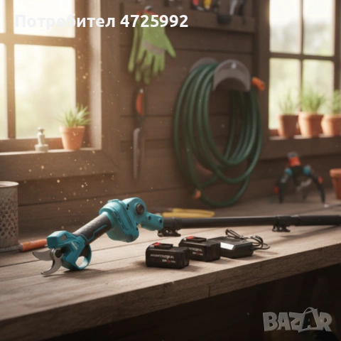 Акумулаторна лозарска ножица KraftRoyal 36V 8Ah с телескопичен прът до 2.7м — мощно, леко и удобно р, снимка 2 - Градински цветя и растения - 53341672