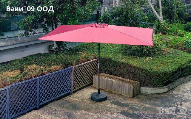 300х200см! Градински чадър в червен цвят , снимка 2 - Градински мебели, декорация  - 45440687