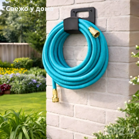 Гъвкав градински маркуч с медни накрайници - 5 м (сгънато) / 15 м (разтегнато), снимка 7 - Напояване - 54074223