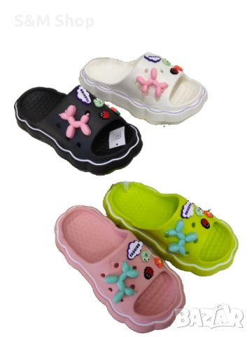 Дамски плажни чехли със забавни декорации, снимка 1 - Детски сандали и чехли - 46317999