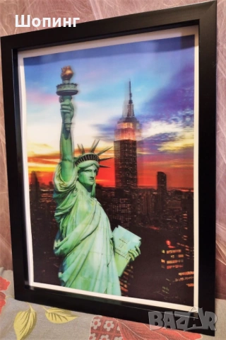 3D картина (30/40см) Статуята на Свободата, снимка 2 - Картини - 27973424