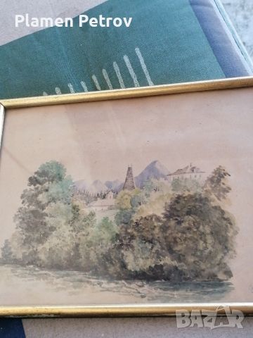 картина акварел 1855 година , снимка 6 - Картини - 45914249