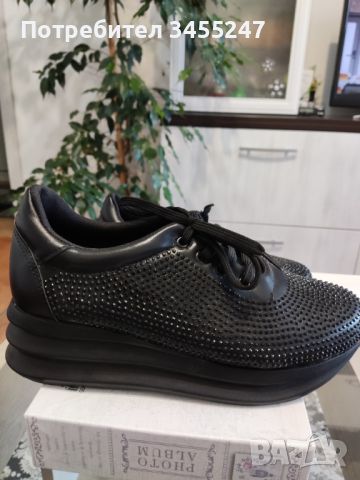 Стилни черни обувки , снимка 3 - Дамски ежедневни обувки - 46400380