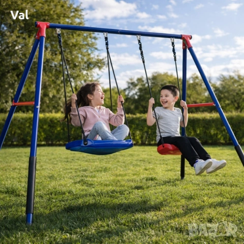 Комплект от 2 метални люлки FunZone - безкрайно забавление на двора, снимка 4 - Други - 53822414