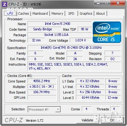 Intel ® Core i5 ® 2400 (4х3.10 GHz,3.40Ghz Turbo,LGA1155,6MB), снимка 3 - Процесори - 46902637