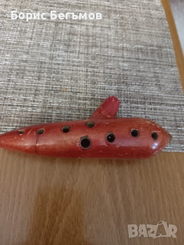 Старинна керамична окарина стар духов инструмент, снимка 4 - Антикварни и старинни предмети - 53863594