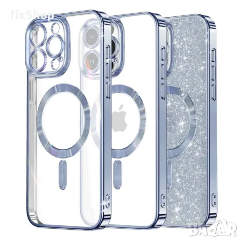 Калъф fixGuard - Luxury Glitter MagSafe - iPhone 16 Pro Max - Light Blue, снимка 1 - Калъфи, кейсове - 48670630