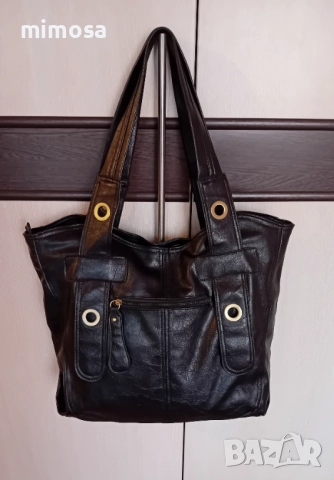 Кожена дамска чанта, снимка 3 - Чанти - 51619584