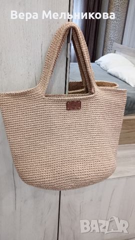 Ръчно изработена плетена чанта шопер, снимка 2 - Чанти - 45930556