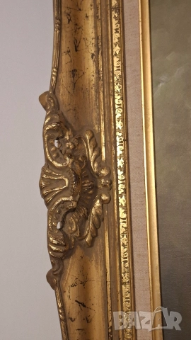 Картина натюрморт с цветя - масло върху платно, в барокова рамка, снимка 6 - Картини - 52707458