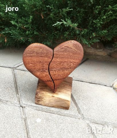 Дървени сърца, снимка 3 - Декорация за дома - 46407298