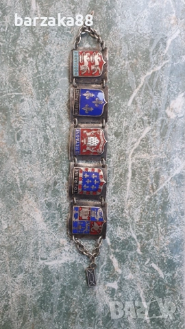 Немска посребрена гривна с Гербове, снимка 2 - Гривни - 53794308