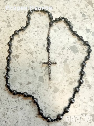 Разпятие, Кулие, Мъжки Гердан Хематит/Лазурит и Вулканичен Камък, снимка 2 - Други - 41168321