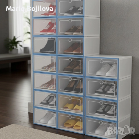 12 x кутии за съхранение SHOEZY – повече ред, повече място, нулев хаос, снимка 2 - Други стоки за дома - 52643854